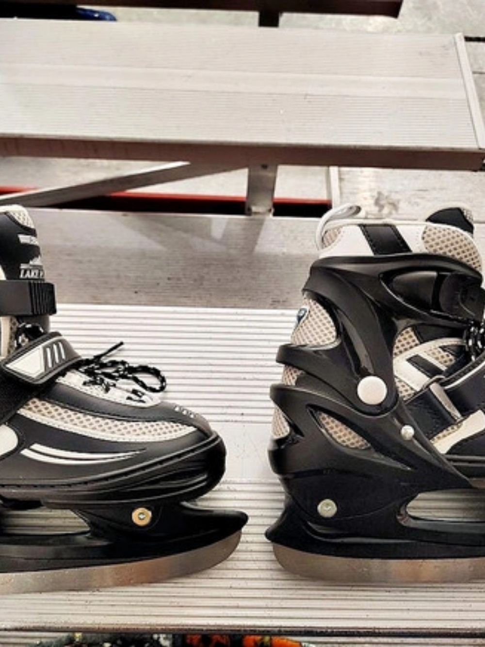 Lake Placid Boys' Summit Adjustable Ice Skates Black & White Kids 1-4